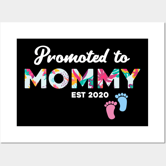 Promoted to Mommy Est 2020 First Time Mom Floral Mother Gift Wall Art by BioLite